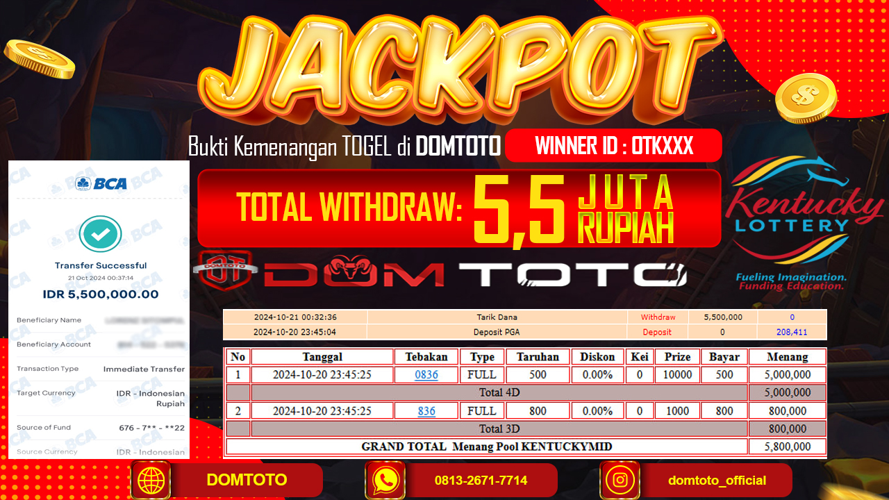JACKPOT TOGEL KENTUCKYMID 21 OKTOBER 2024